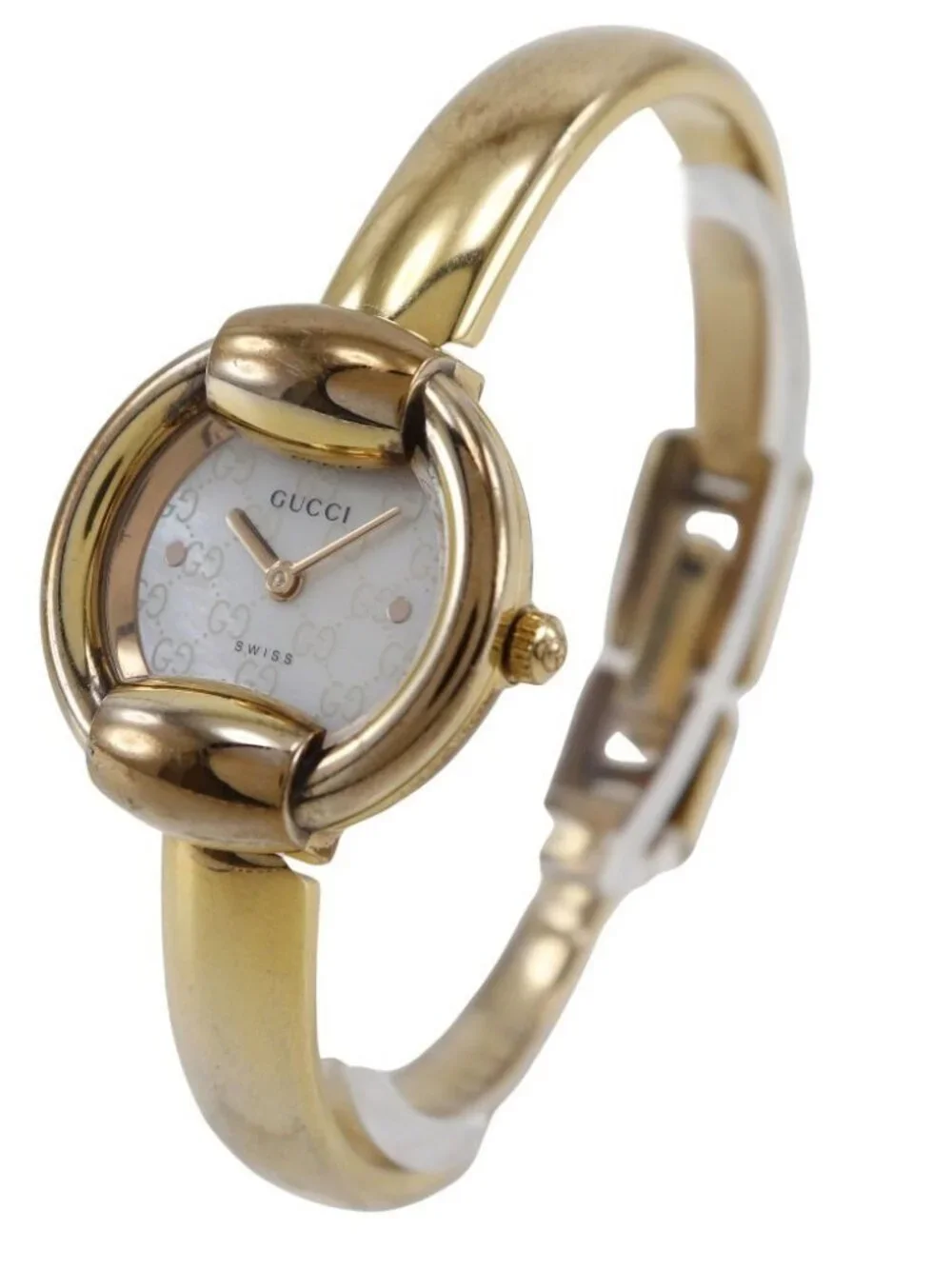 GUCCI Watches 1400L White shellDial Plated Gold/Stainless Steel Quartz Ana... - Picture 13 of 16